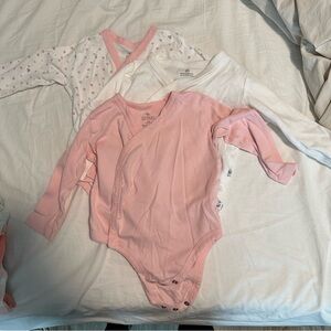 HonestBaby Baby Long Sleeve Side-Snap Organic Cotton Kimono Bodysuits (3 Pack)